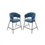 Tabourets de bar confortables en velours Potiron Paris - POT-BONNIE