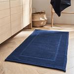 Tapis de bain jacquard en coton 60x100cm - bleu encreBAGNO