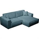 Canapé petit angle droit fixe en tissu genesis - bleuKUBO