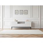 Meuble TV 150 cm avec niche KASHA Pieds noir blanc   BOBOCHIC