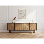 Meuble TV 4 portes 161 cm ALAIA effet chêne    BOBOCHIC