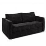 Canapé convertible express 140 ARLES matelas mémory 22cm sommier métal velours côtelé gris sombre