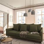 Canapé 5 places fixe en tissu - vert cèdreLENITA