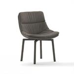 OZZIO SIRIA Chaise pivotante en Velours avec pieds en métal