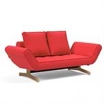 INNOVATION LIVING Canapé design GHIA WOOD convertible 80x210 cm tissu Elegance Red