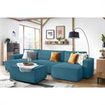 Pouf NIHAD velours côtelé bleu clair   BOBOCHIC