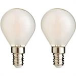 Lot de 2 ampoules LED verre dépoli culot E14 - blancSPHERE