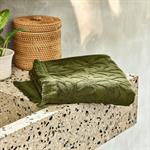Serviette de toilette en coton motif floral 50x100cm - vert mousseALLORO