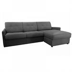 Canapé d'angle réversible EXPRESS PERLA sommier métal 160 cm matelas 22 cm microfibre graphite