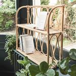 Étagère murale décorative 2 tablettes en rotin - naturel L60xH55cmVORTIN