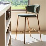 Lot de 2 tabouret haut de repas en tissu h66cm - vert 