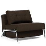 INNOVATION LIVING  Fauteuil design CUBED 02 ALU convertible 200x90cm tissu Taura Chocco