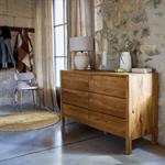 Commode 6 tiroirs en chêne L150cm - bois clairRENO
