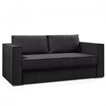 Canapé convertible EXPRESS IBIZA 120x192cm sommier métal matelas 16 cm velours côtelé gris sombre