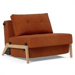 INNOVATION LIVING Fauteuil design SOFABED CUBED 02 WOOD convertible lit 200x90 cm Corduroy Orange