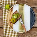 Lot de 6 assiette plate en grès peint d27cm - marron 