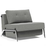 INNOVATION LIVING  Fauteuil design CUBED 02 ALU convertible 200x90cm tissu Bouclé Ash Grey