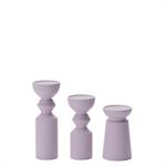 Set de 3 bougeoirs bois design