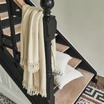 Plaid à franges en coton - beige 180x230cmOTRYS