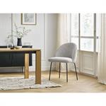Chaise LALIE tissu chiné et pieds métal noir gris clair   BOBOCHIC
