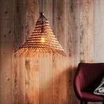 Suspension électrifiée fait main E27 en palmier D50cm - naturelDRINA