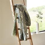 Plaid en laine à motif végétal finition point de cheval 125x170cm - vertKENTIA