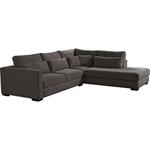 Canapé petit angle méridienne droite fixe en tissu Bloq - gris anthraciteBATIS