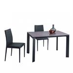 Table 12 couverts TEOREMA extensible 140 à 290cm pieds métal graphite plateau mélaminé pierre gris