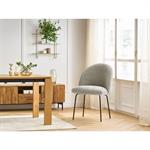 Chaise LALIE tissu texturé et pieds métal noir beige   BOBOCHIC