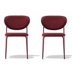 Lot de 2 Chaises COZY structure métal assise rembourré bordeaux