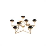 Photophore étoile en métal 10 lumières - JOL46087 - Noir Et Dore - Metal - Taille 