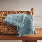 Lot de 2 serviettes invité en coton - bleu calaluna 30x50cmRYAD