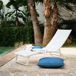 Bain de soleil en aluminium et textilène - blancTAPENADE