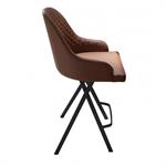 Ozzio FEBO Tabouret de bar en Cuir  Havana et Métal Graphite