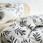 Housse de couette 260X240cm et 2 taies d'oreiller 63x63cm en coton - motifs branches d'aloyseALOYSE