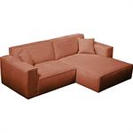 Canapé petit angle droit fixe en tissu genesis - brun rustrelKUBO