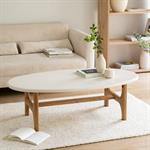 Table basse ovale en bois L126xl70cm - blancCOFA