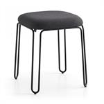 Tabouret  STULLE  structure métal assise rembourré tapissé noir