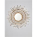 Miroir soleil en rotin naturel