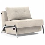 INNOVATION LIVING  Fauteuil design CUBED 02 ALU convertible 200x90cm tissu Corduroy Ivory