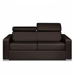 Canapé EXPRESS SIDNEY DELUXE 140 cm métal polyuréthane chocolat matelas 22 cm