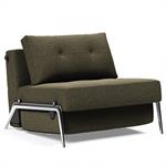 INNOVATION LIVING  Fauteuil design CUBED 02 ALU convertible 200x90cm tissu Bouclé Forest Green