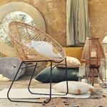Fauteuil rond en rotin et métal - naturelFANGAS