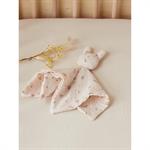 Doudou gaze de coton bio ivoire/ fleuri