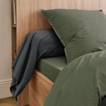 Taie de traversin en percale de coton - gris ardoise 43x190cmFLORE