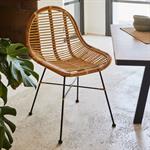 Lot de 2 chaise en rotin - naturel 