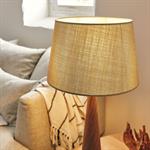 Pied de lampe en métal - effet bois foncé H51