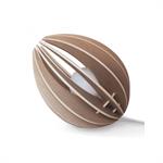 Lampe à poser en bois avec fil blanc et ampoule