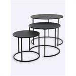 3 tables gigognes en bois et métal - KP-NB1510060 - Noir - Metal - Taille 
