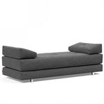 Méridienne design SIGMUND ALU  convertible lit 160x200 cm tissu Taura Deep Grey